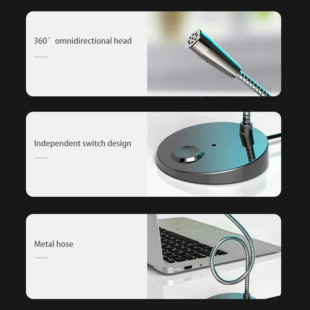 Fanmuran Desktop Condenser Microphone — Noise Reducing Wired Speech Mic