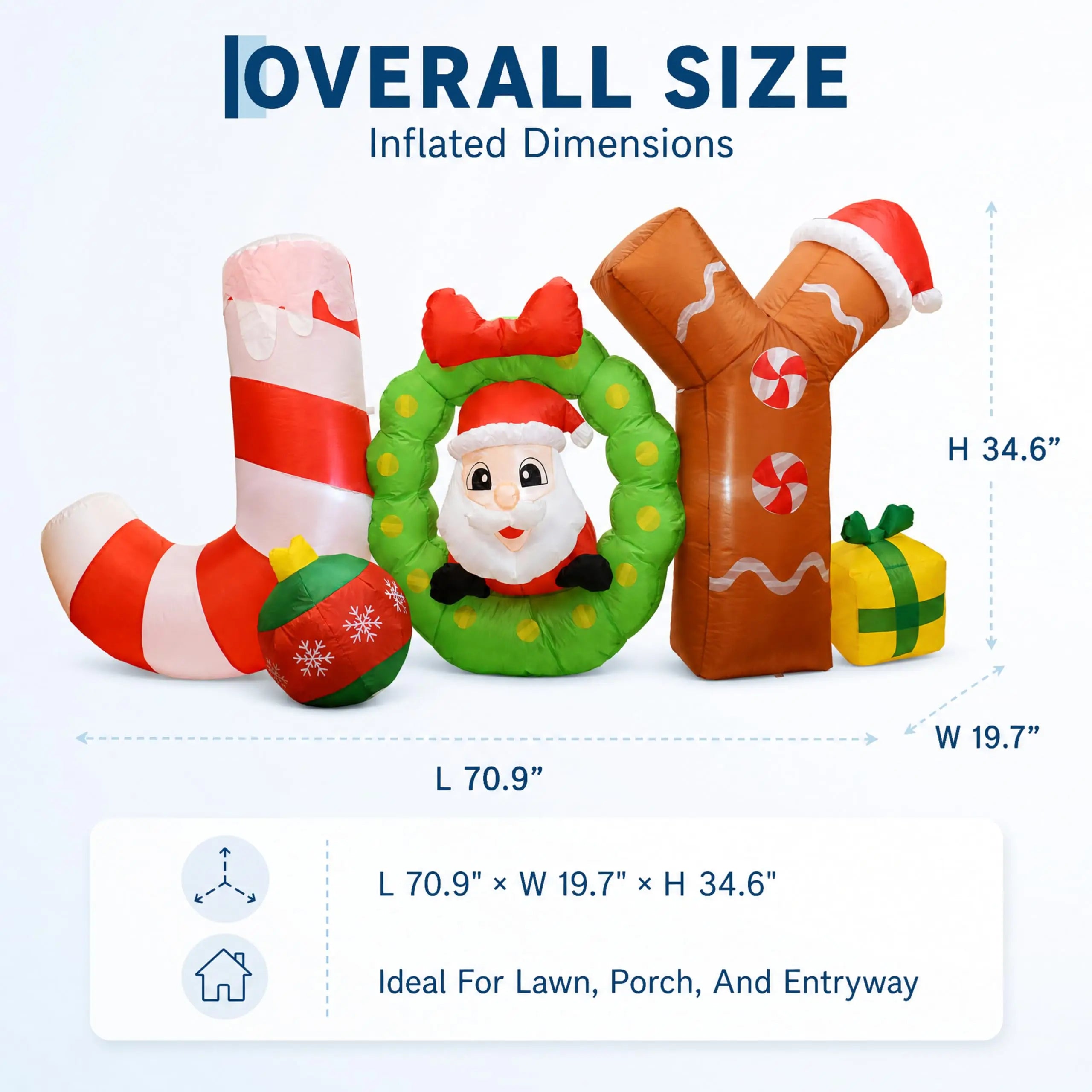 6 FT Christmas Inflatable Santa — Lighted Outdoor Holiday Decor