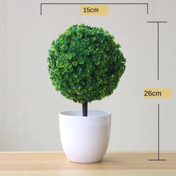 merylover Artificial Bonsai Tree — Potted Green Plant Decor for Home and Office