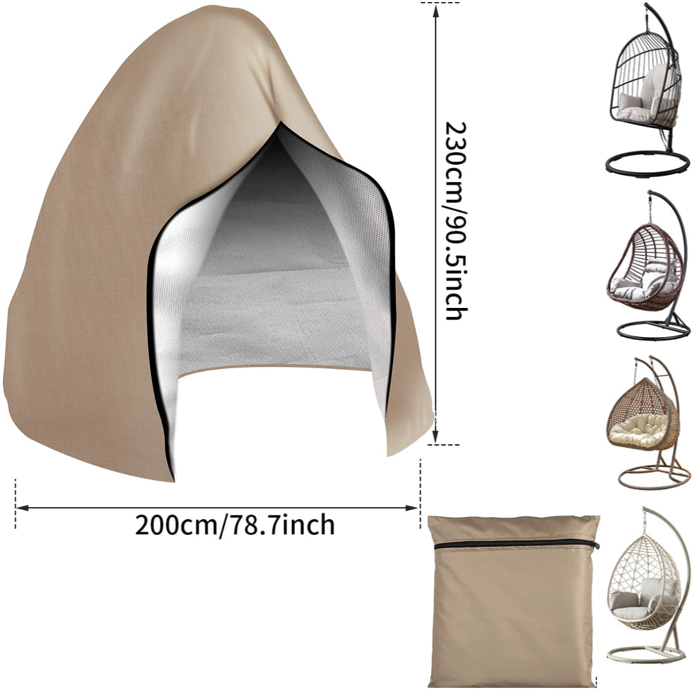 Patio Hanging Egg Chair Cover — Waterproof Heavy Duty Swing Seat Protector