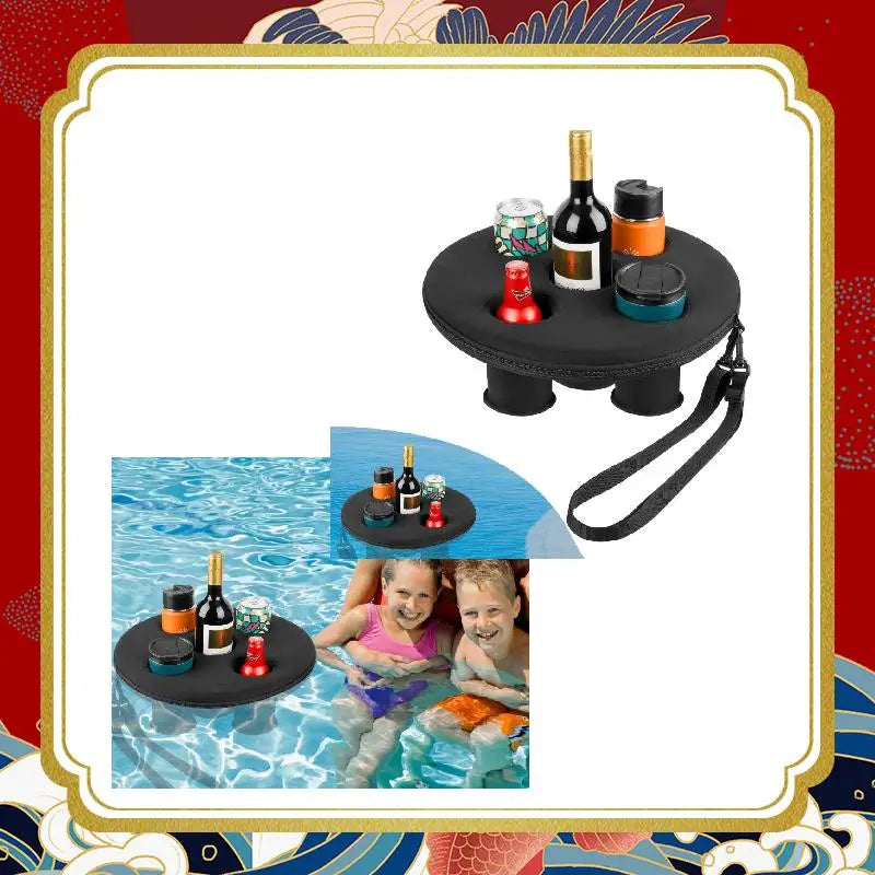 Floating Pool Cup Holder — 5-Hole Beverage Tray for Summer Parties