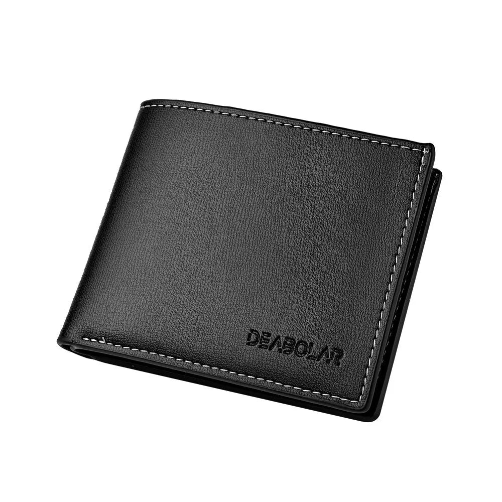 DEABOLAR Men's PU Leather Wallet — Slim Folding Card Holder