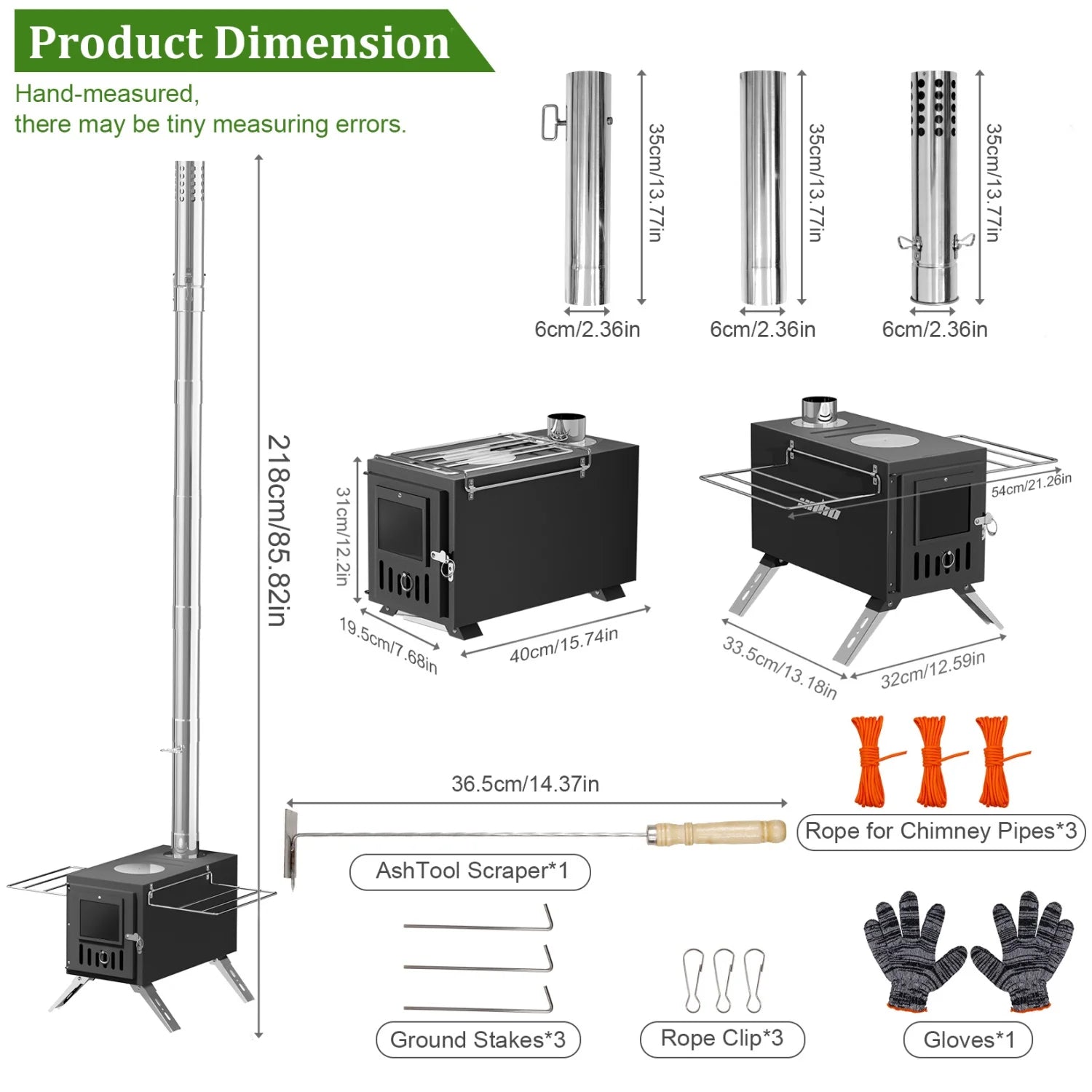Portable Stainless Steel Wood Burning Stove — 2-in-1 Outdoor Heater & Cooker