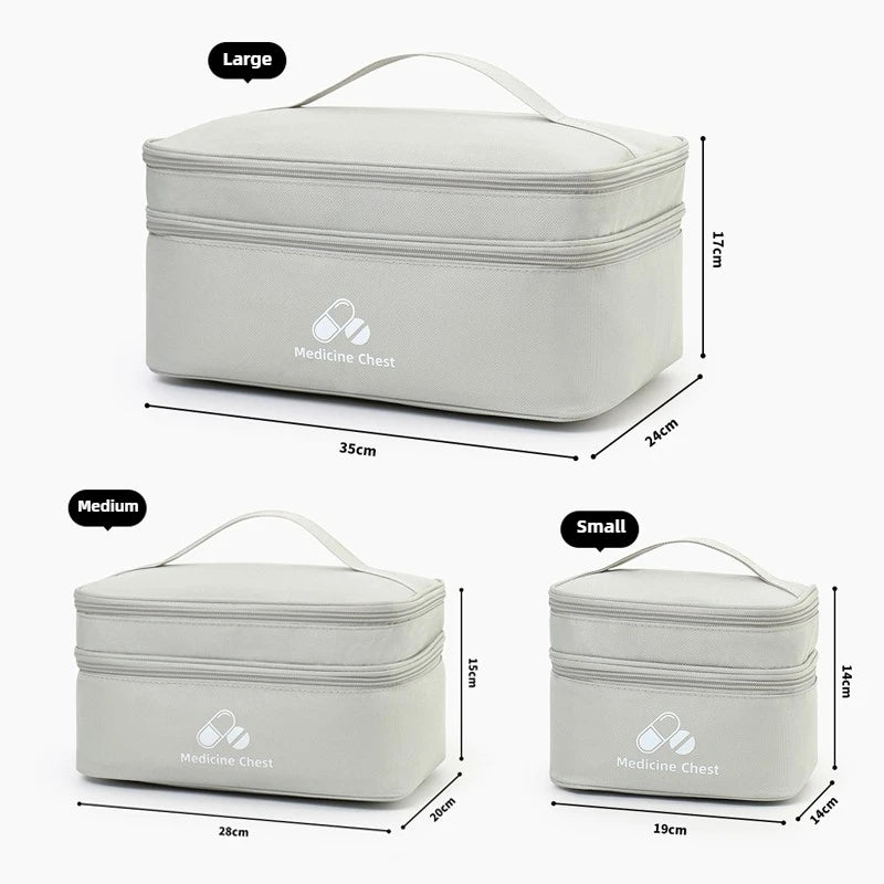 Portable Medicine Storage Bag — Multi-Layer Emergency First Aid Organizer