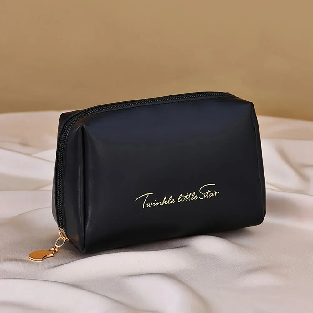 RANCAI Travel Cosmetic Bag — Waterproof PU Leather Makeup Organizer