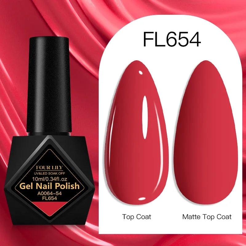 Four Lily Gel Nail Polish — Long Lasting Semi-Permanent Manicure Set