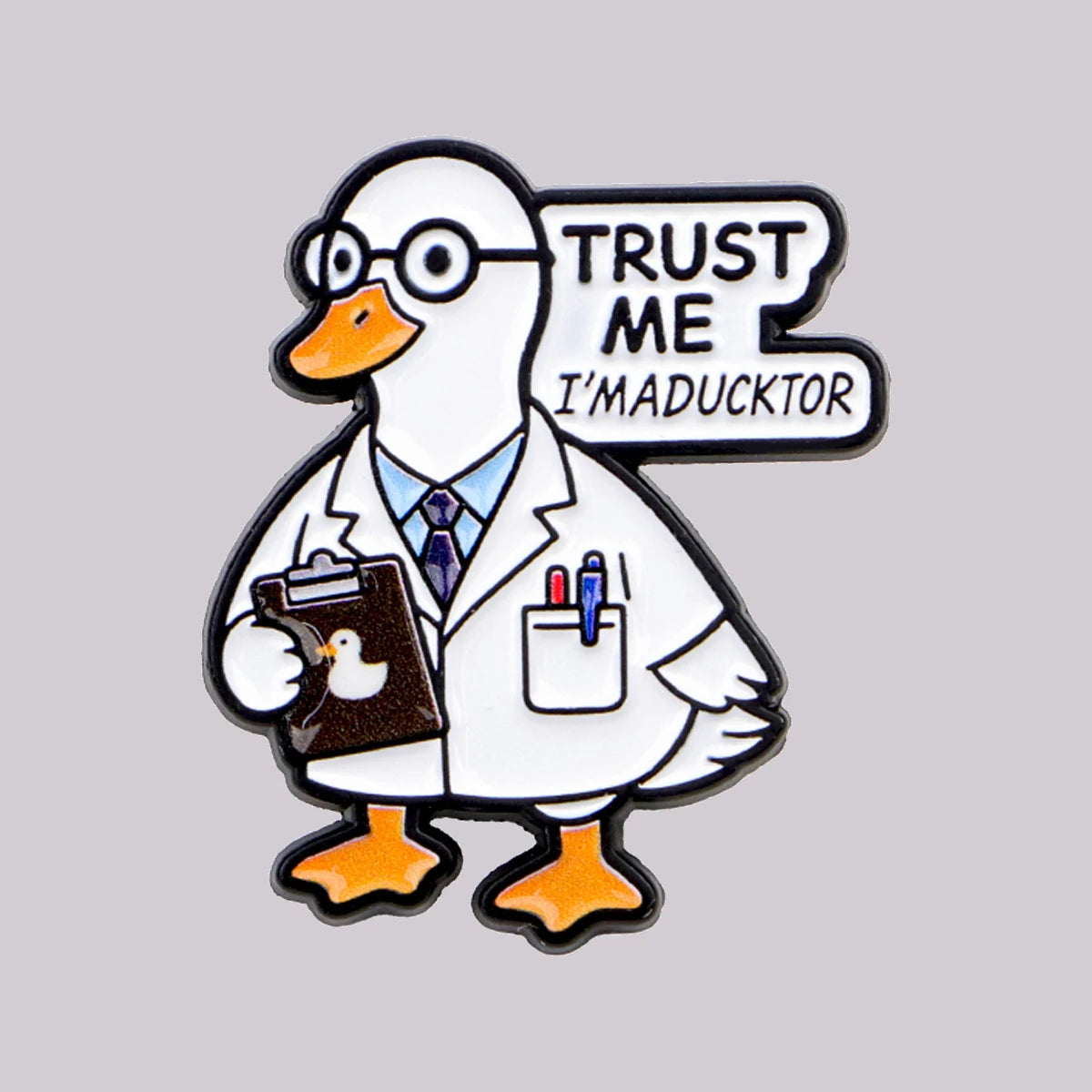 Duck Doctor Enamel Pin — Cute Animal Medical Themed Brooch