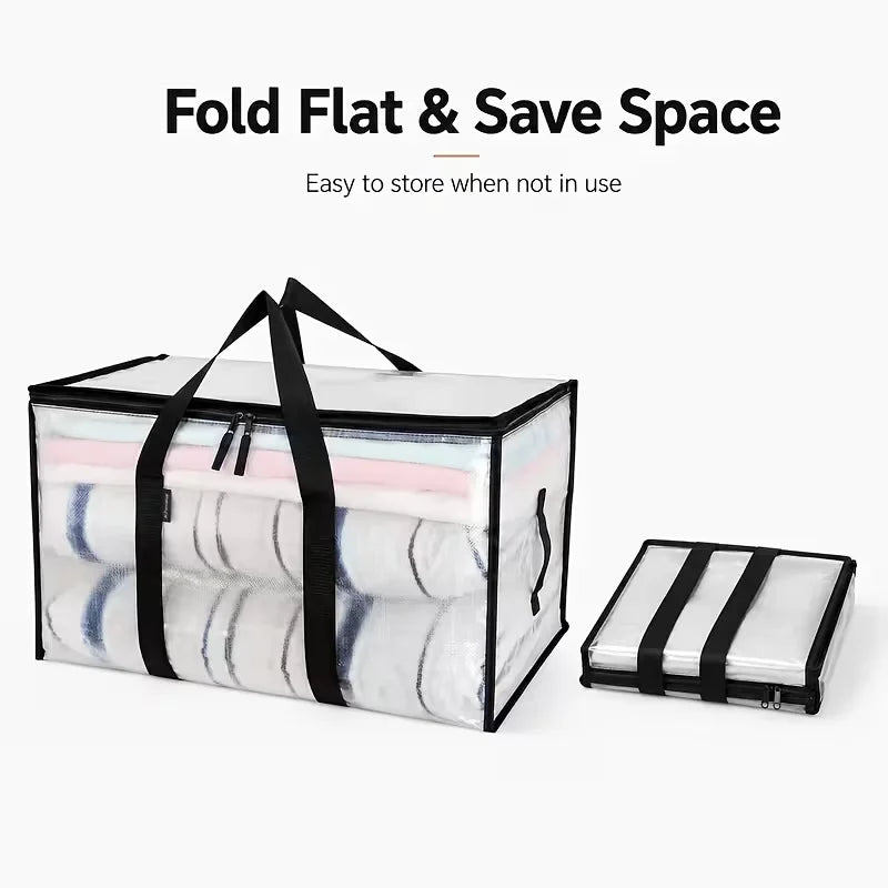 Heavy-Duty Moving Storage Bags — Foldable Zippered Totes for Bedding & Clothes