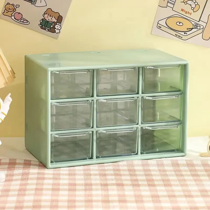 Clear Plastic Desk Organizer — Multi-Section Storage with Mini Drawers