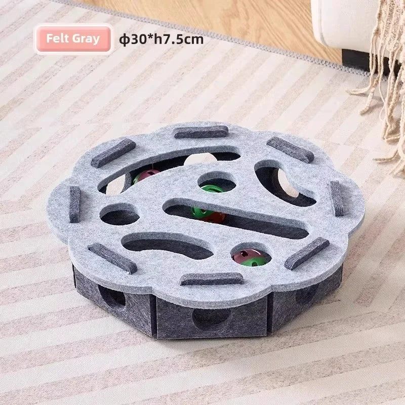 Interactive Felt Cat Puzzle Box — Indoor Exercise & Mental Stimulation Toy