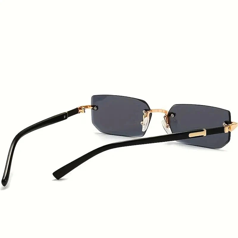 ZXWLYXGX Rimless Rectangle Sunglasses — Trendy Fashion Shades for Men and Women