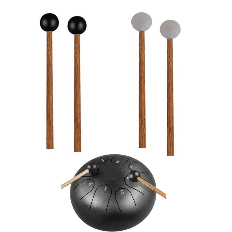 Steel Tongue Drum Mallets — Rubber Head Percussion Sticks with Handle