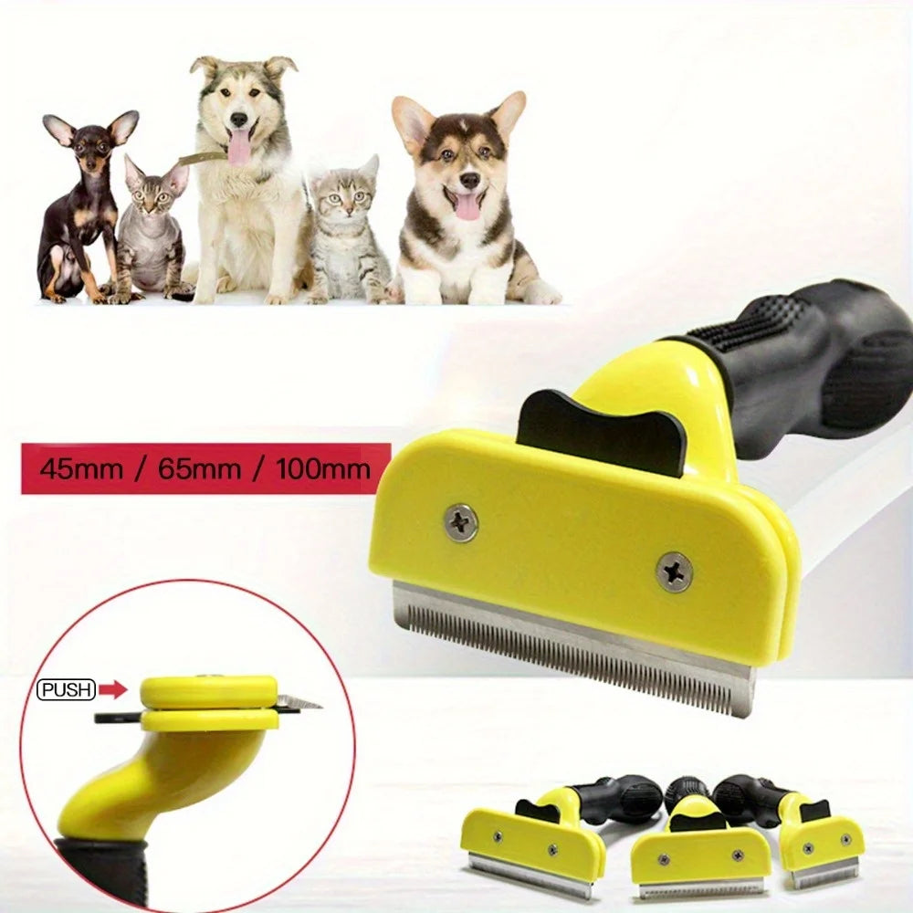 Pet Hair Remover Brush — Professional Grooming Comb for Dogs and Cats