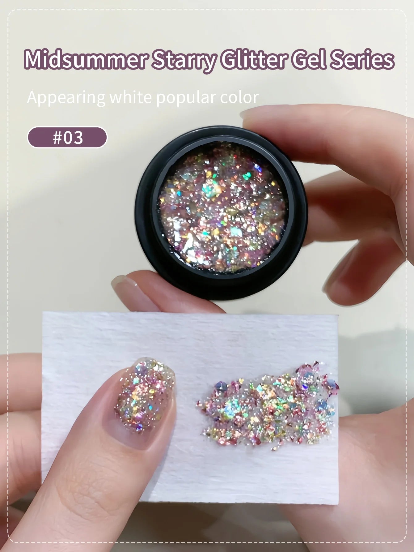 Chrome Platinum Glitter Gel Polish Kit — Shiny UV LED Soak Off Manicure Set