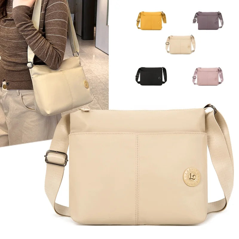 Women's Nylon Crossbody Bag — Multi-Pocket Messenger Purse for Travel
