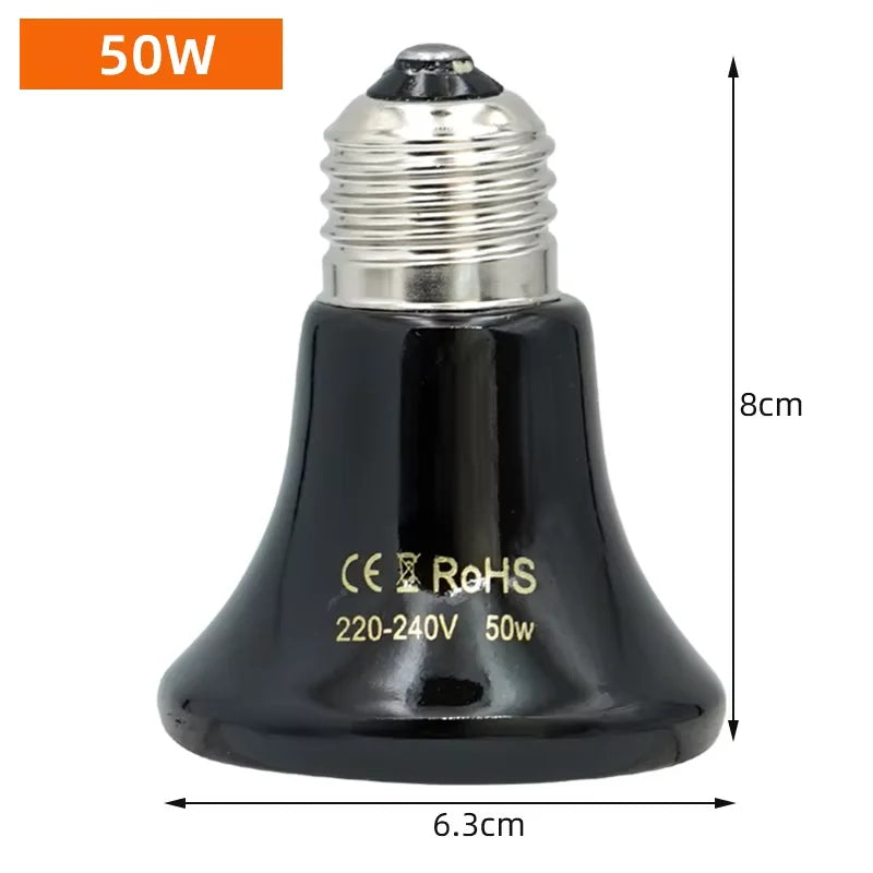 JIECARE Ceramic Infrared Heat Lamp — E27 Pet Brooder & Reptile Emitter