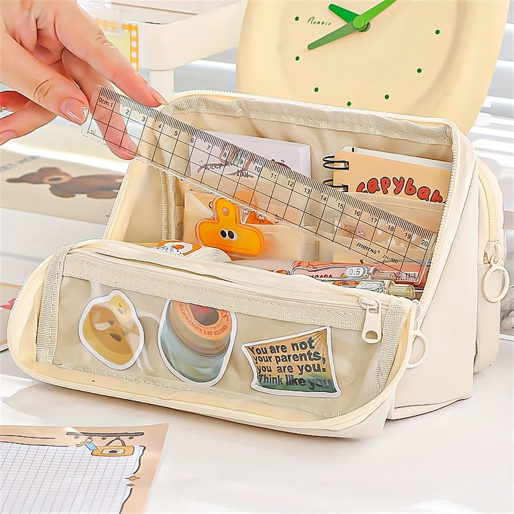 Large Capacity Pencil Case — Multi-Slot Organizer with 9 Compartments