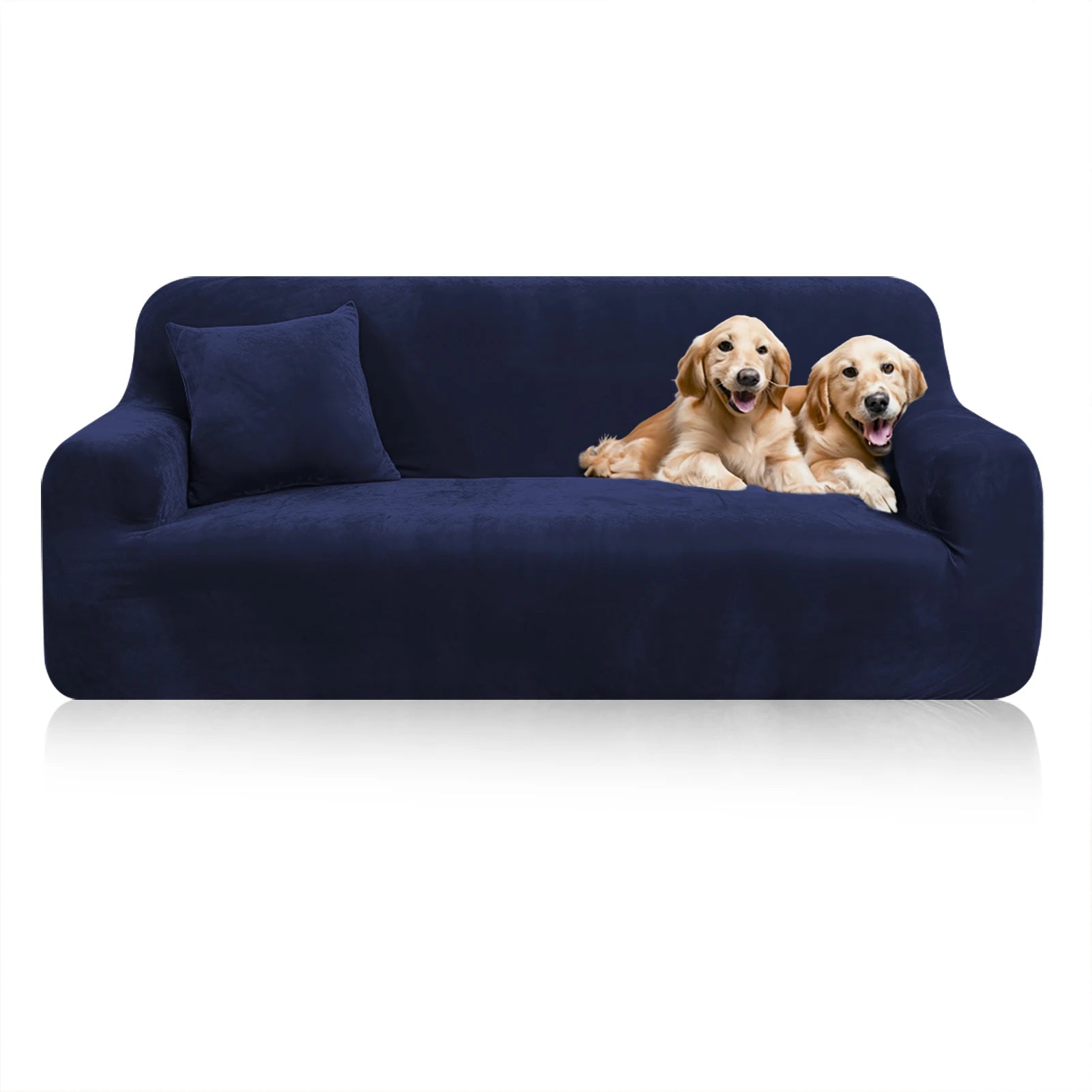 Stretch Velvet Sofa Covers — Soft Furniture Protector with Non-Slip Bottom
