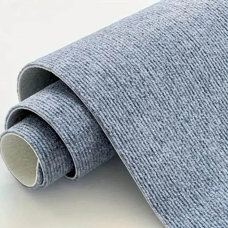 Self-Adhesive Solid Color Area Rug — Water Absorbent Floor Mat for Home