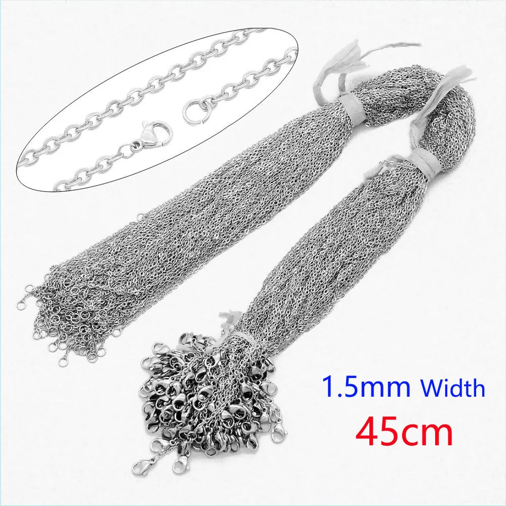 LAVIXMIA Stainless Steel Rolo Chain — Bulk 100pcs Jewelry Making Links