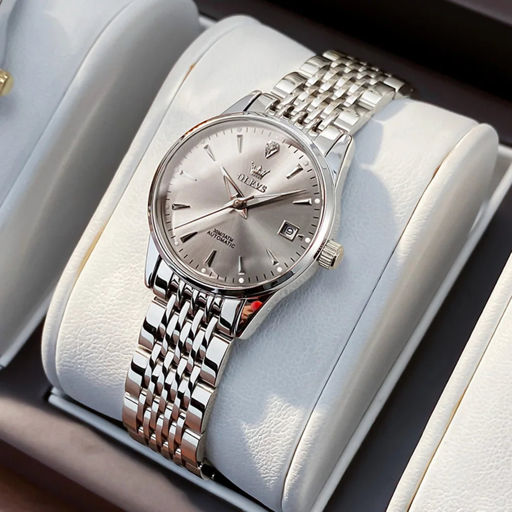 OLEVS 6635 Elegant Women's Watch — Automatic Mechanical Wristwatch with Luminous Date