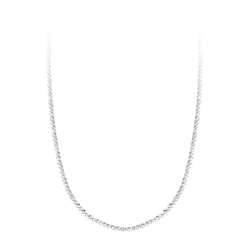 925 Sterling Silver Women's Link Chain — Elegant Geometric Choker Necklace