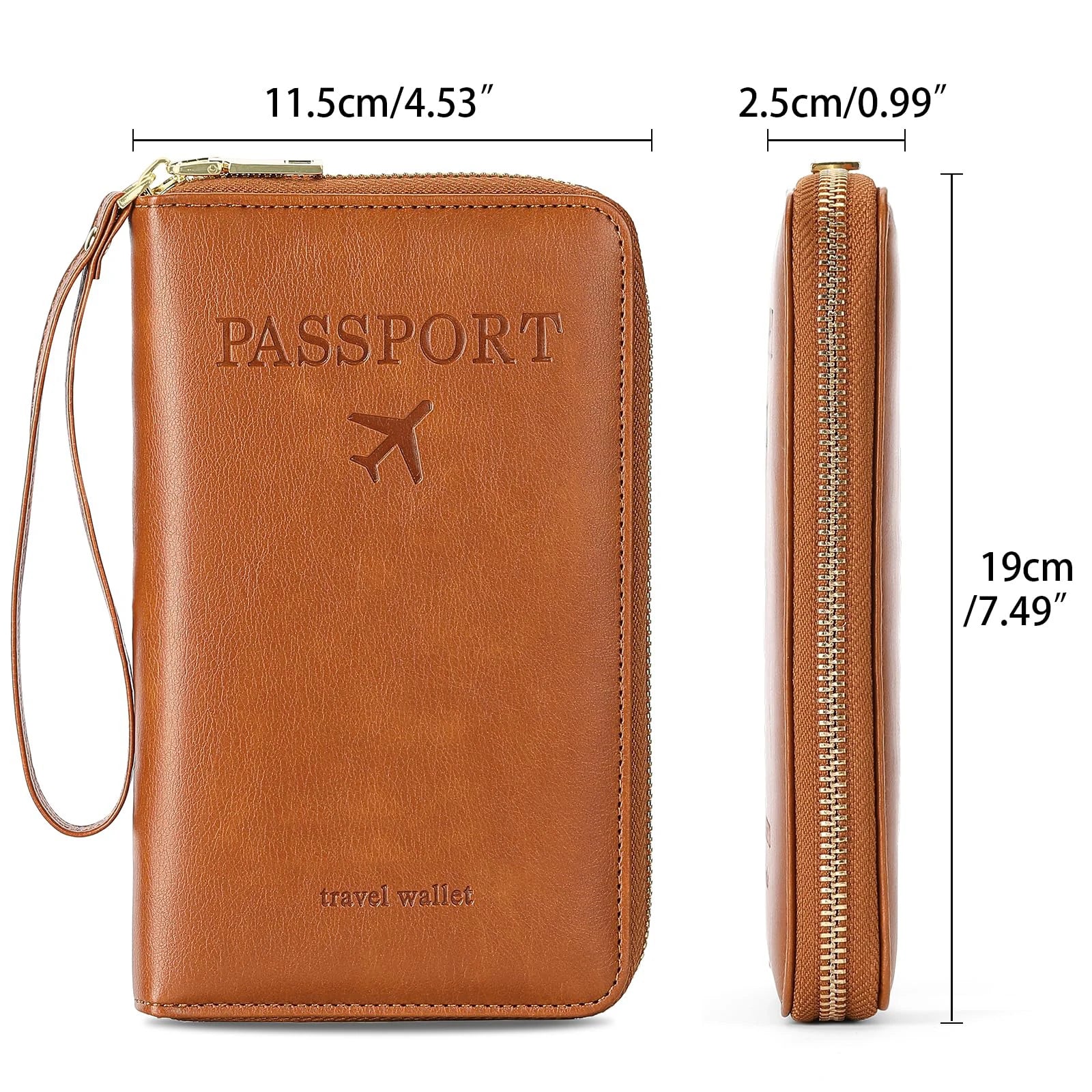 Mcneely Travel Passport Wallet — RFID Blocking Organizer with Wristlet