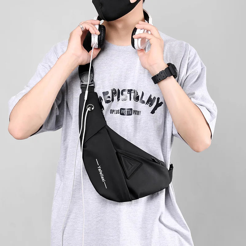Nylon Sling Chest Bag — Compact Crossbody Messenger for Men
