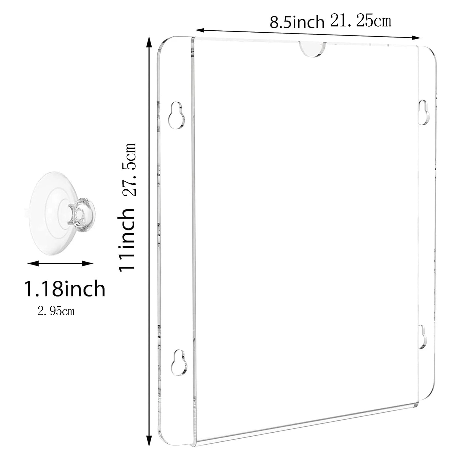 Acrylic Window Sign Holder — Suction Cup Frame for Glass Doors
