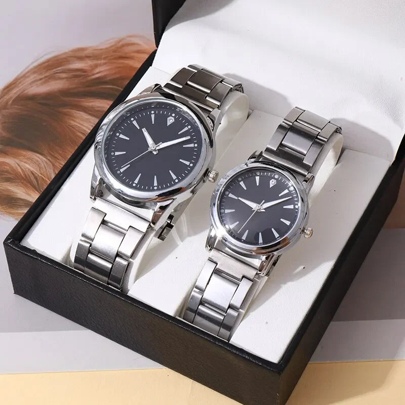 Couple's Quartz Watch Set — Elegant Business & Fashion Analog Timepieces