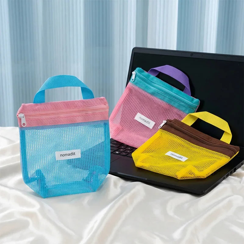 Portable Waterproof Toiletry Bag — Mesh Travel Organizer for Beach & Fitness