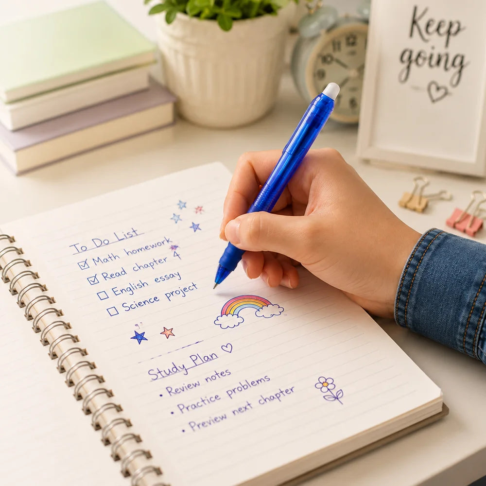 MROOFUL Erasable Gel Pen Set — Smooth Writing with 50 Ink Refills