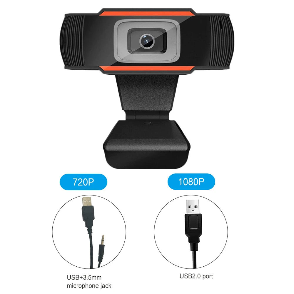 GJUELIRRA Full HD USB Webcam — High Definition Video Call Camera with Microphone