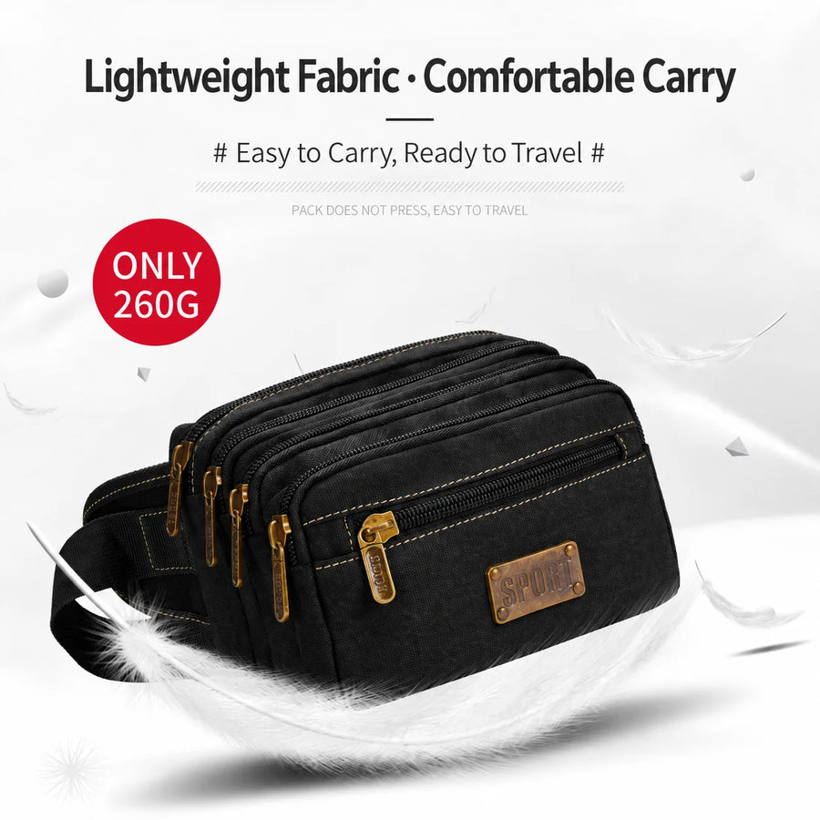 Canvas Waist Pack — Adjustable Outdoor Storage