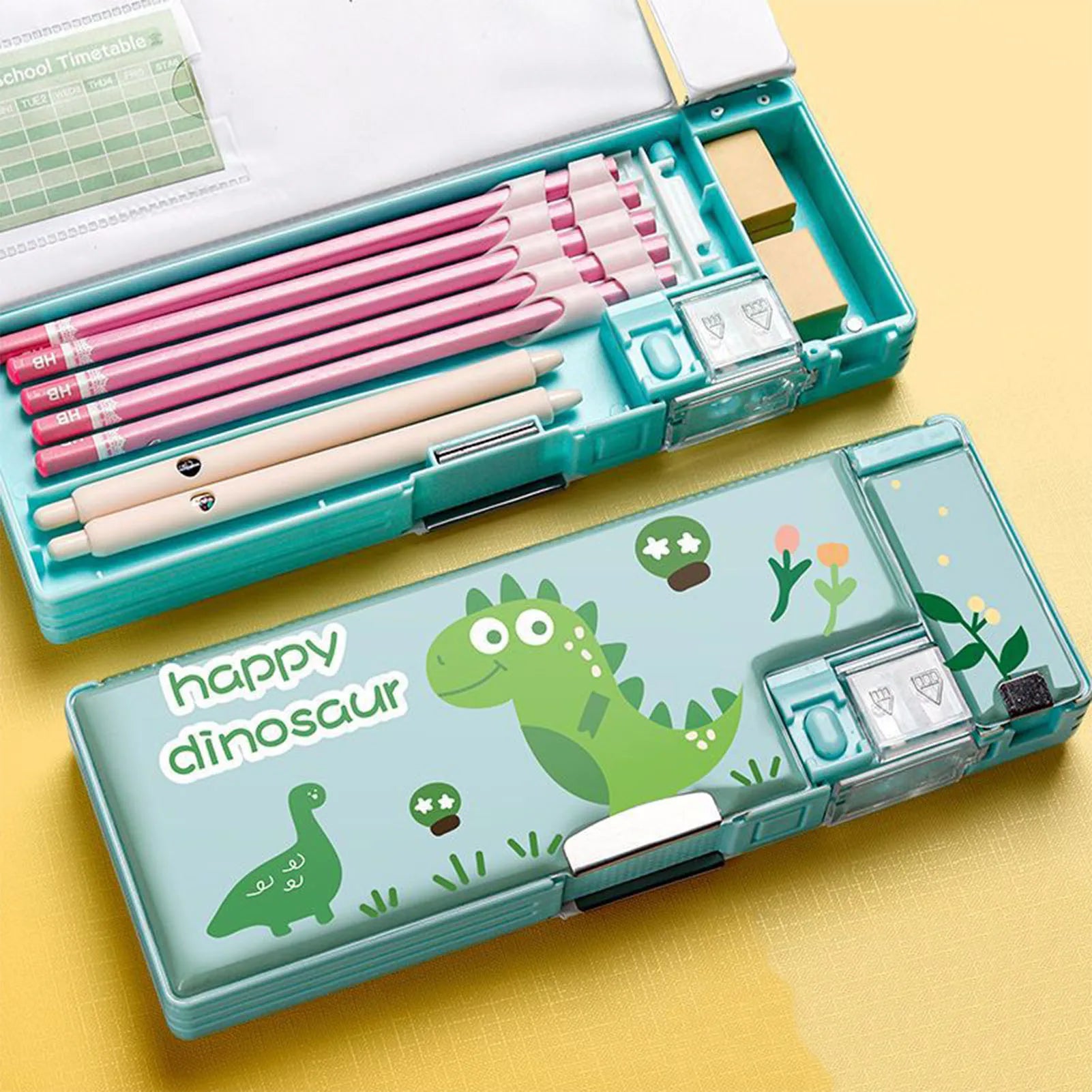Pencil Case — Magnetic Closure, Dual Sharpener