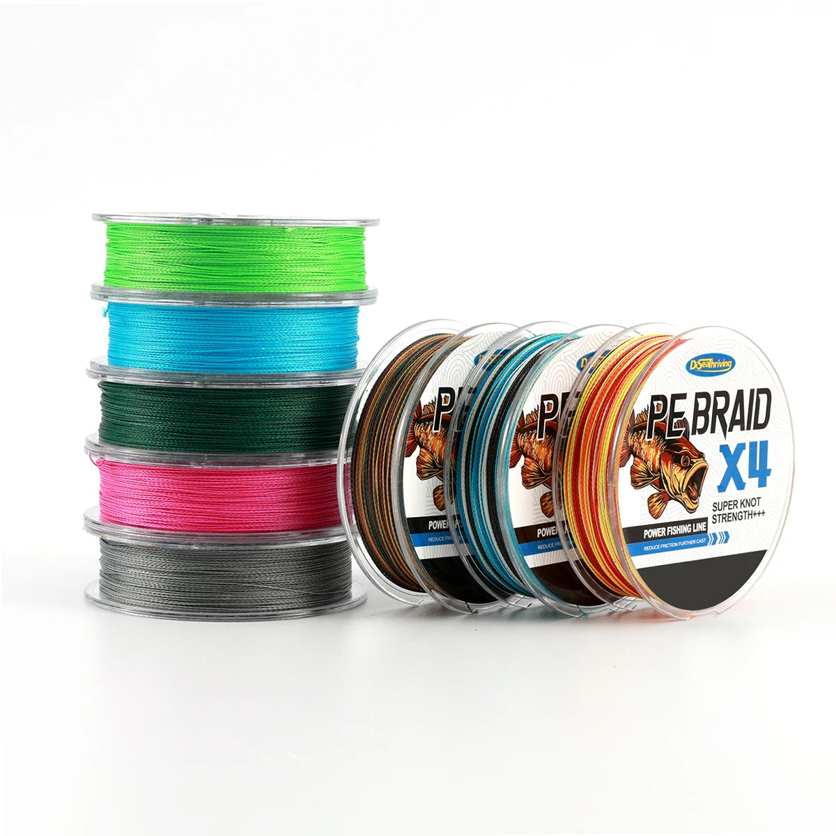 DiSeaThriving 4-Strand Braided Fishing Line — High Visibility & Abrasion Resistant