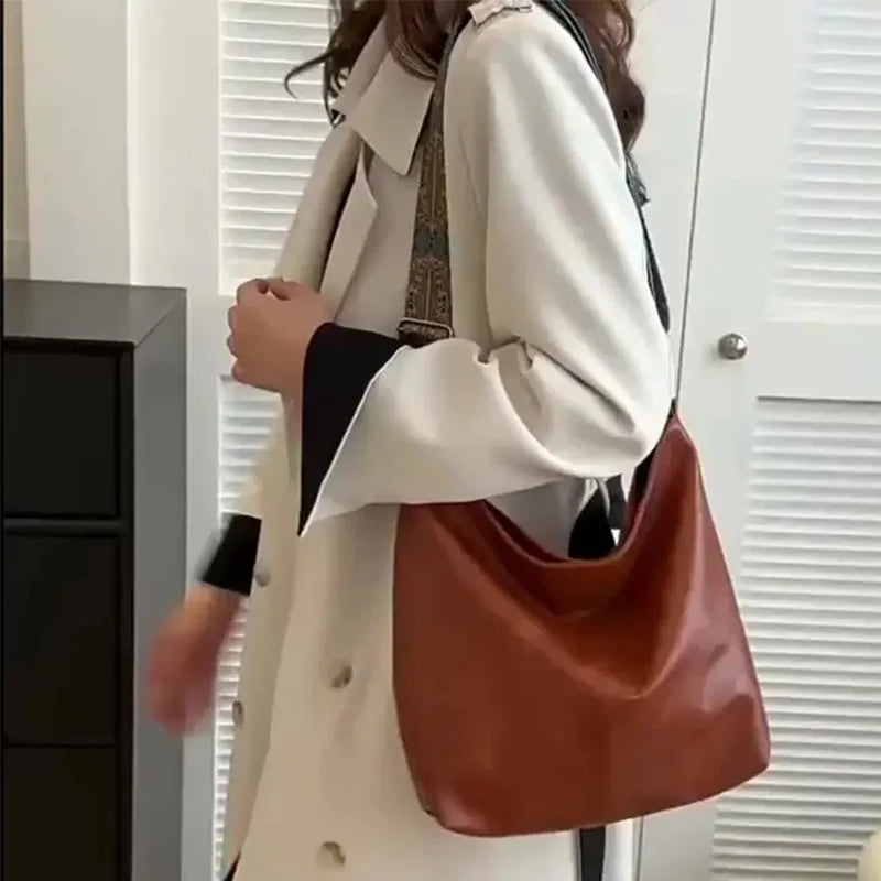 Women's Solid Color Tote Bag — Versatile Shoulder Bag for Daily Use