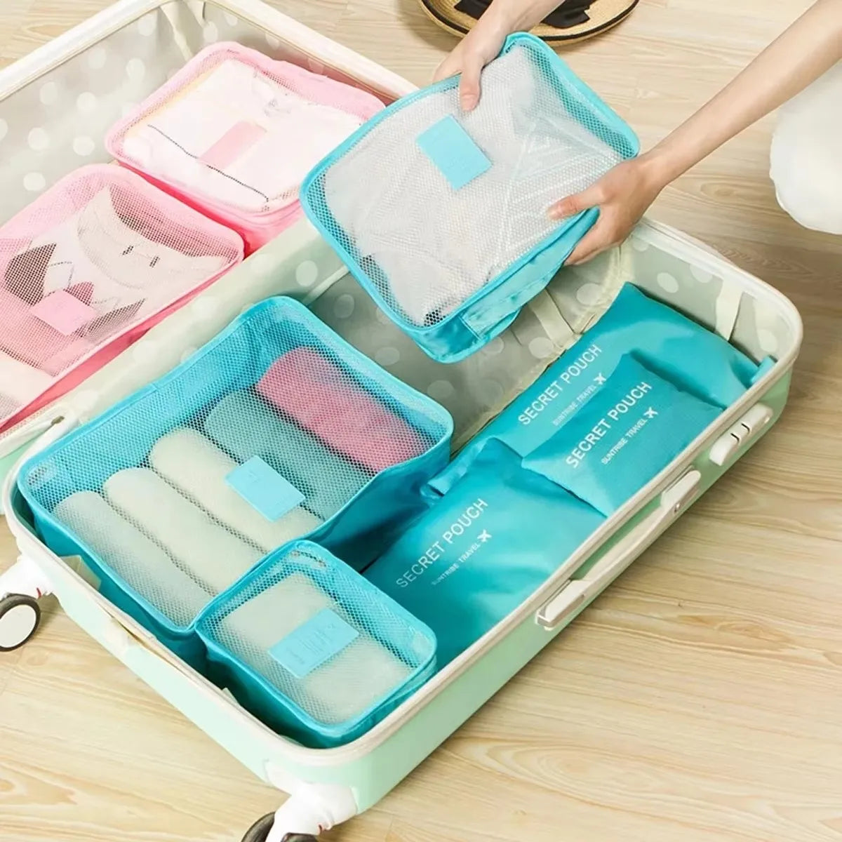 6-Piece Travel Packing Cube Set — Luggage Organizer & Clothing Storage Bags