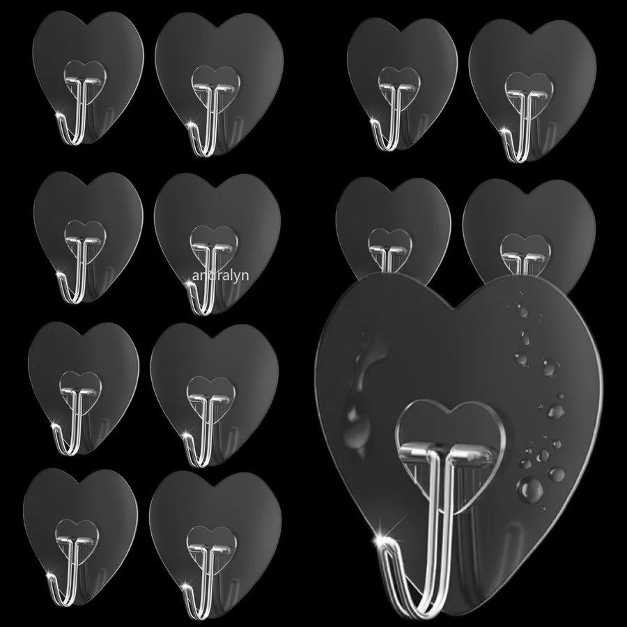 Adhesive Hooks — Transparent Storage Hangers