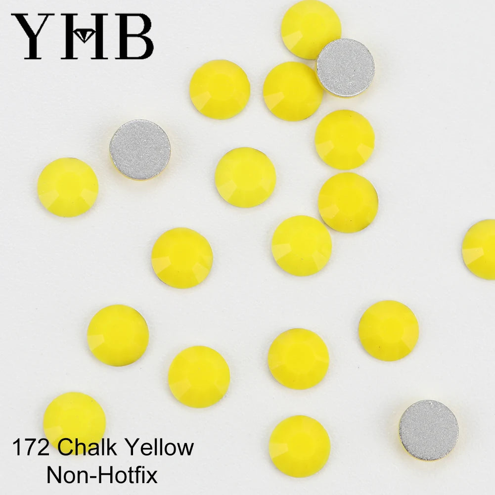 YHB Crystal Flat Back Rhinestones — Glitter Gemstones for Nails and Fabric