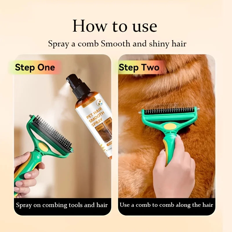 QIFENGHE Pet Hair Care Spray — Instant Frizz Control & Detangling Conditioner