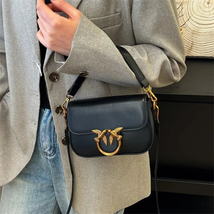 Elegant Mini Square Crossbody Bag — Trendy Leather Messenger Purse