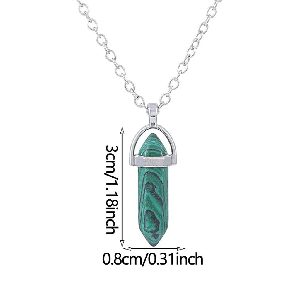 Natural Stone Perfume Bottle Necklace — Essential Oil Diffuser Pendant