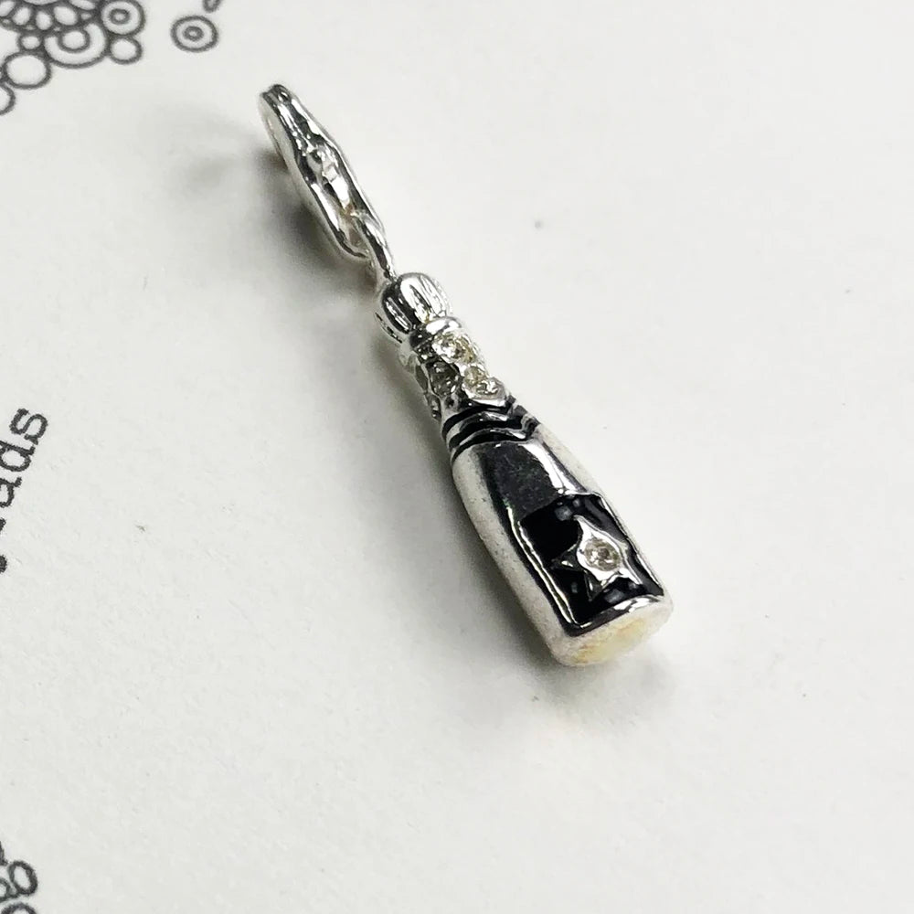 Thaddaeus Beer Theme Sterling Silver Charm — Cute Food & Beverage Pendant