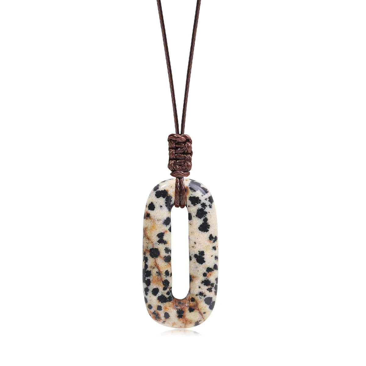 Natural Gemstone Circle Pendant — Ethnic Style Crystal Necklace