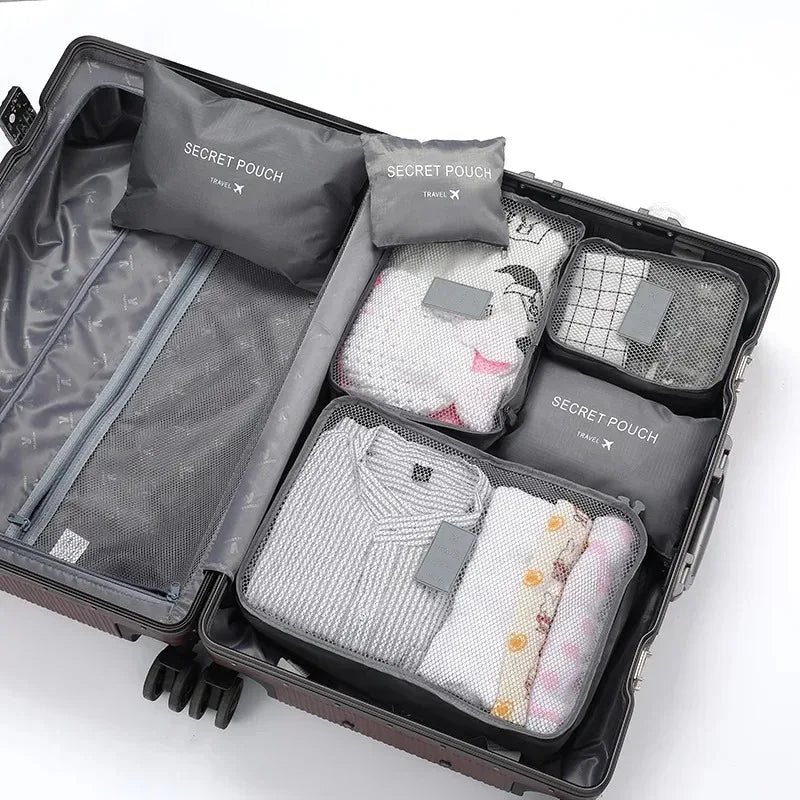 6-Piece Travel Packing Cube Set — Luggage Organizer & Laundry Pouches