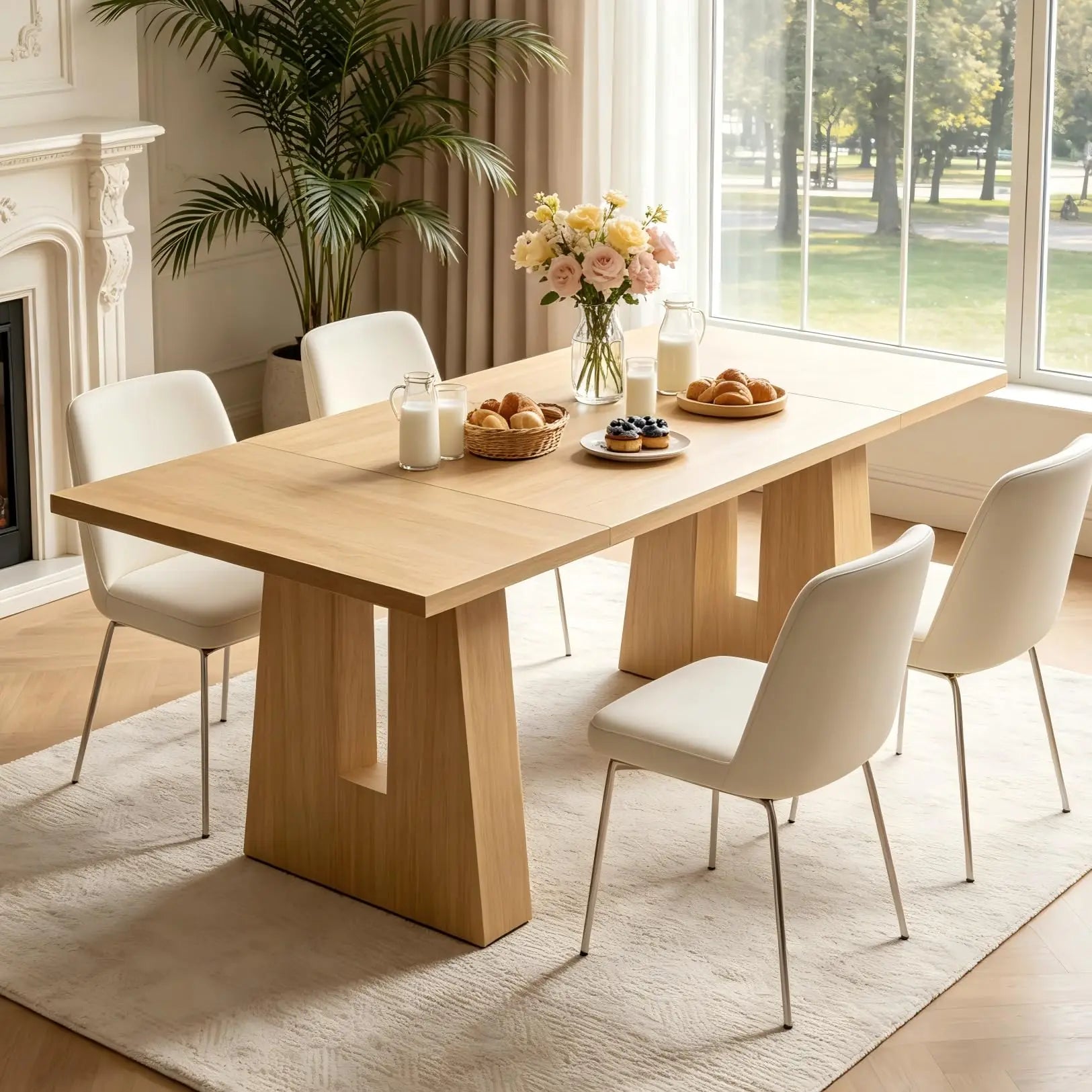 HiMISS Modern Dining Table — Mid Century Rectangular Kitchen Table