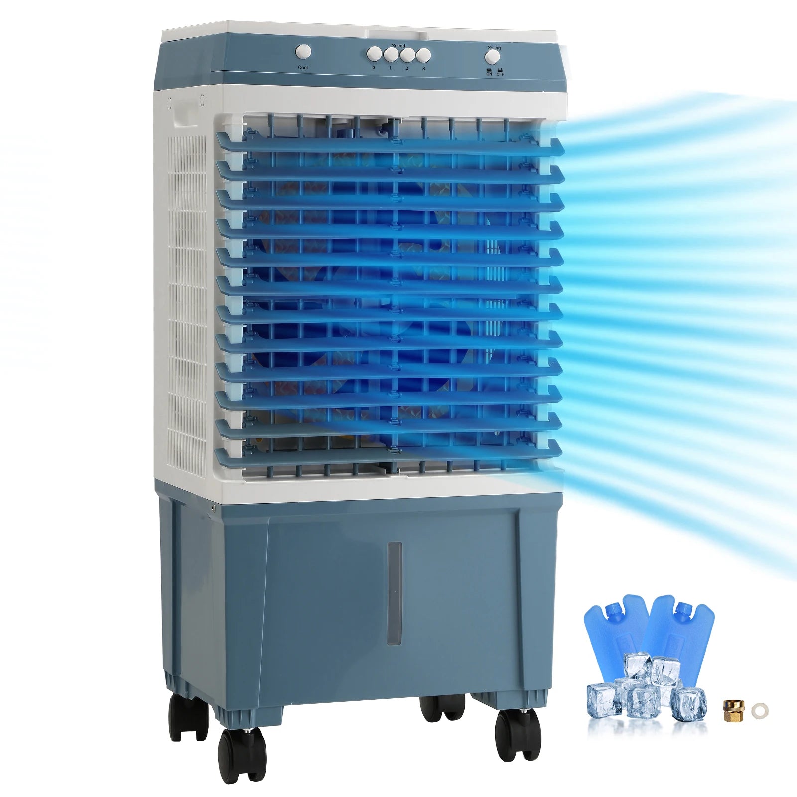 VEVOR Evaporative Air Cooler — Portable Oscillating Swamp Cooler with Timer