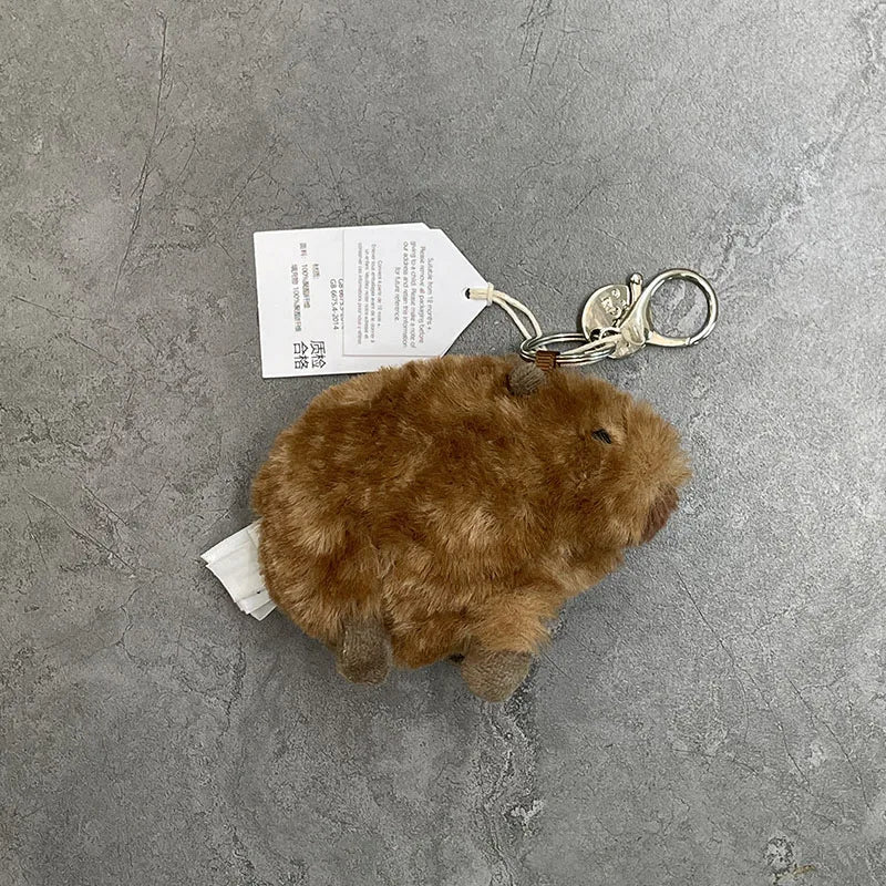 Assorted Plush Keychain Charm — Cute Animal & Food Backpack Accessory