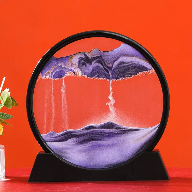 3D Moving Sand Art Picture — Decorative Glass Sandscape Hourglass